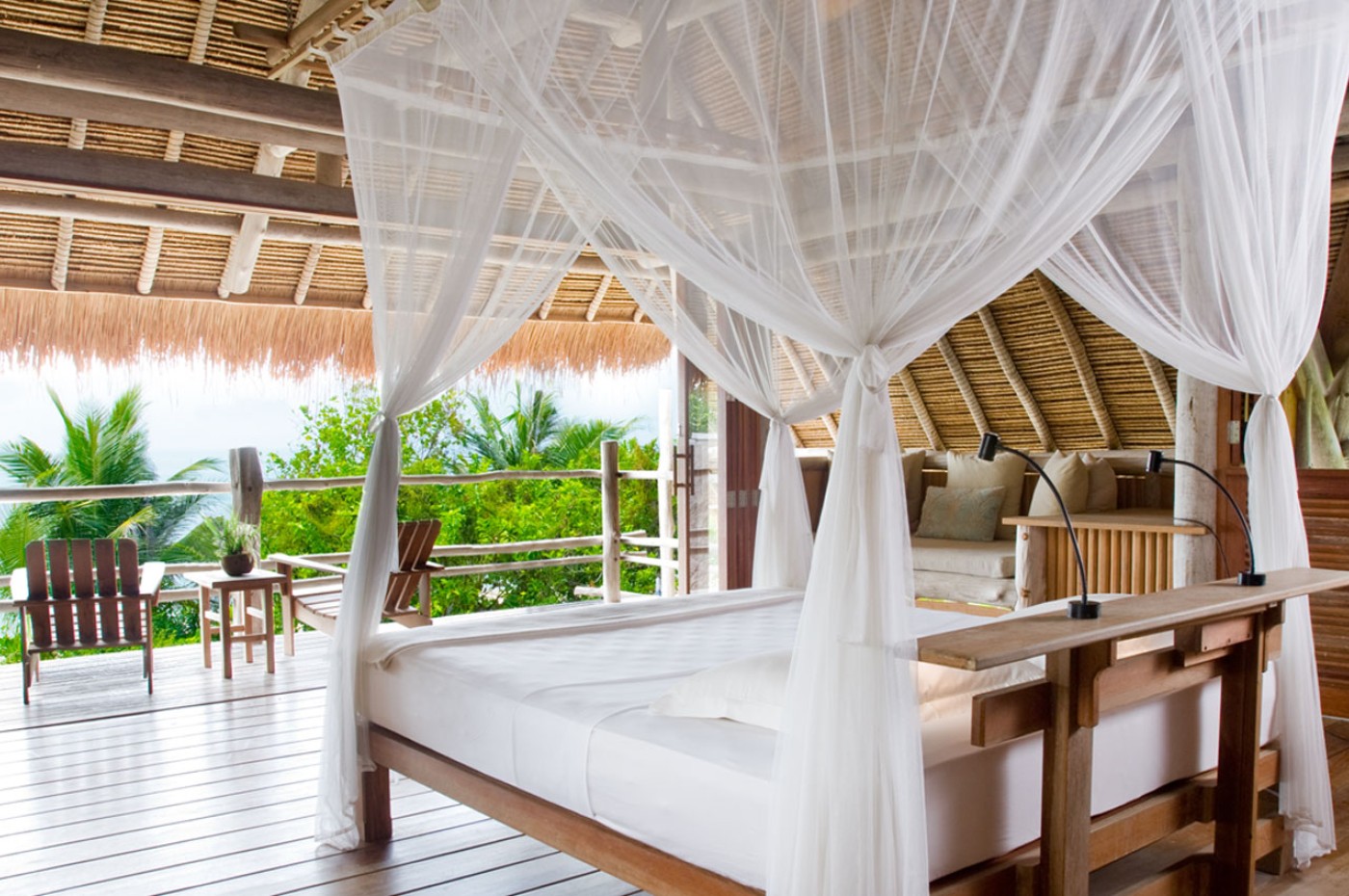 bed with a view at Nikoi Island, Indonesia